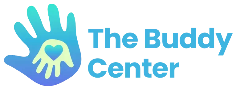 the buddy center logo with text